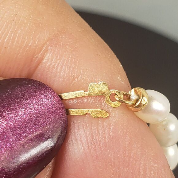 Winterthur Child's Freshwater Pearl Necklace 14k Gold Clasp Women's Pearl Choker - Picture 13 of 16